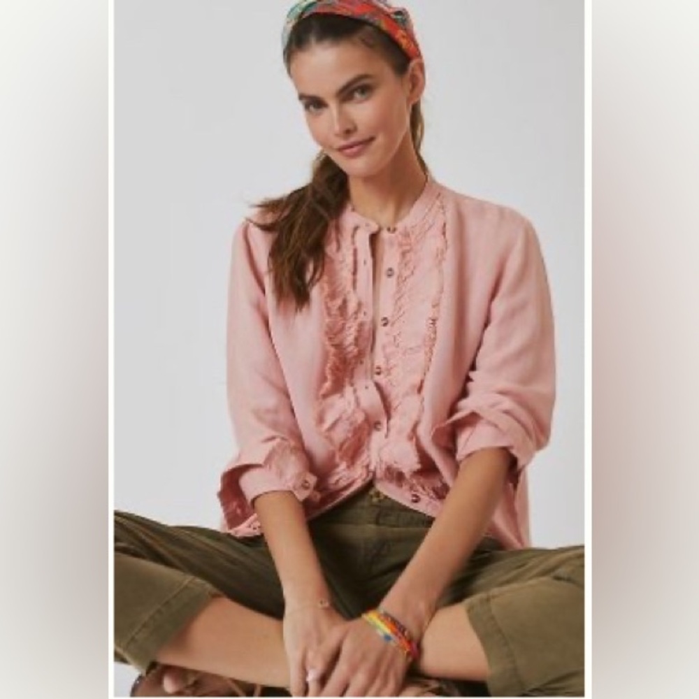 Women's Pink Ruffled Top